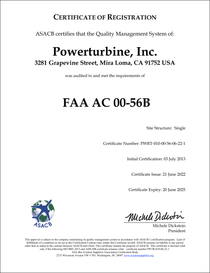 FAA-AC-00-56B Certificate